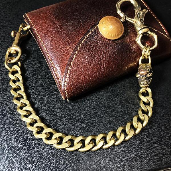 Badass Gold Skull Mens Wallet Chain Biker Wallet Chain 18‘?Pants Chain For Men