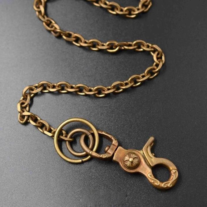 Solid Brass Cool Punk Rock Skull Wallet Chain Biker Trucker Wallet Chain Trucker Wallet Chain for Men