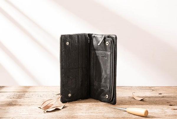 Cool Black Skull Leather Mens Long Wallet Long Wallet for Men