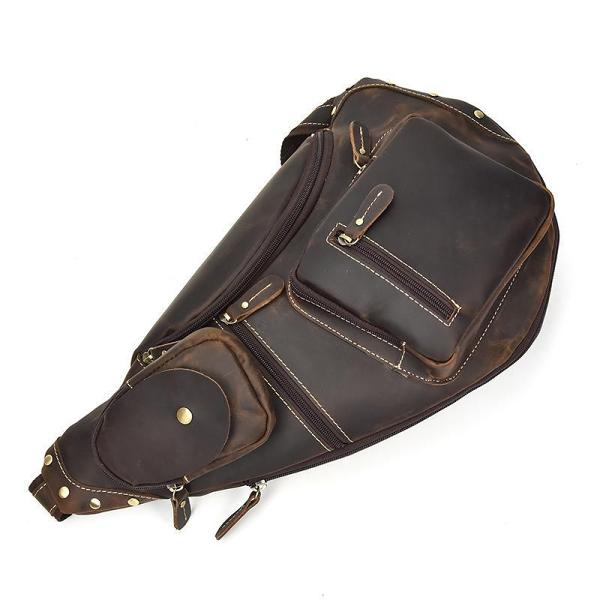 Cool Large Leather Sling Bag for Men MENS Big Sling Shoulder Bag For Men