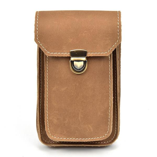 Leather Belt Pouch Mens Small Cases Waist Bag Hip Pack Belt Bag Fanny Pack Bumbag for Men