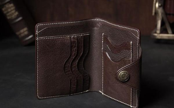 Leather Mens Slim billfold Leather Wallet Men Small Wallets Bifold for Men