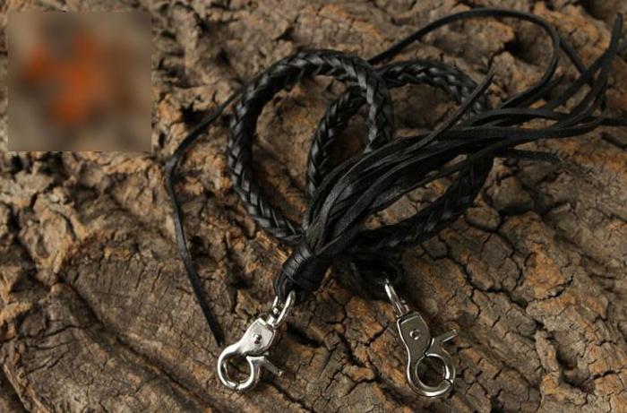 Handmade Leather Braided Wallet Chain Biker Wallet Chain Trucker Chain for Men