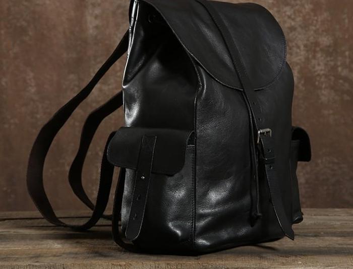 Handmade Leather Mens Cool Backpack Sling Bag Large Travel Bag Hiking Bag for Men