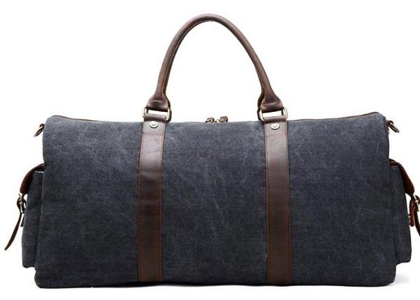 Mens Waxed Canvas Leather Large Weekender Bags Canvas Travel Bag for Men