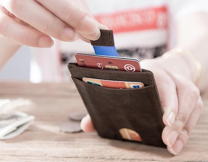 Handmade Leather Mens Cool Short Wallet Card Holder Small Card Slim Wallets for Men