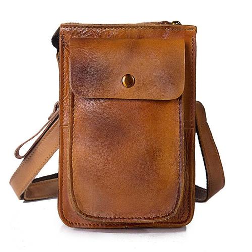 Cool Mens Leather Belt Pouch Belt Bag Waist Bag Small Shoulder Bag for Men