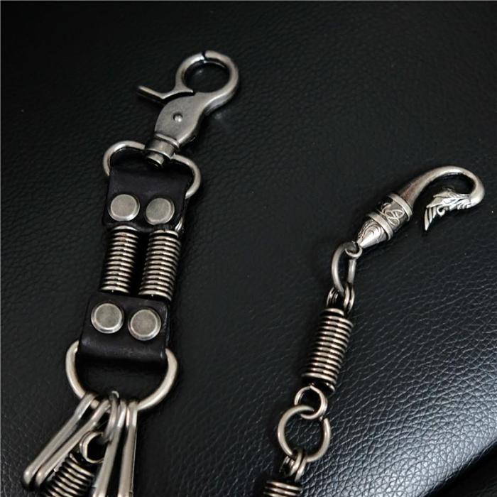 Cool Men's Silver Long Pants Chain Punk Long Biker Wallet Chain For Men