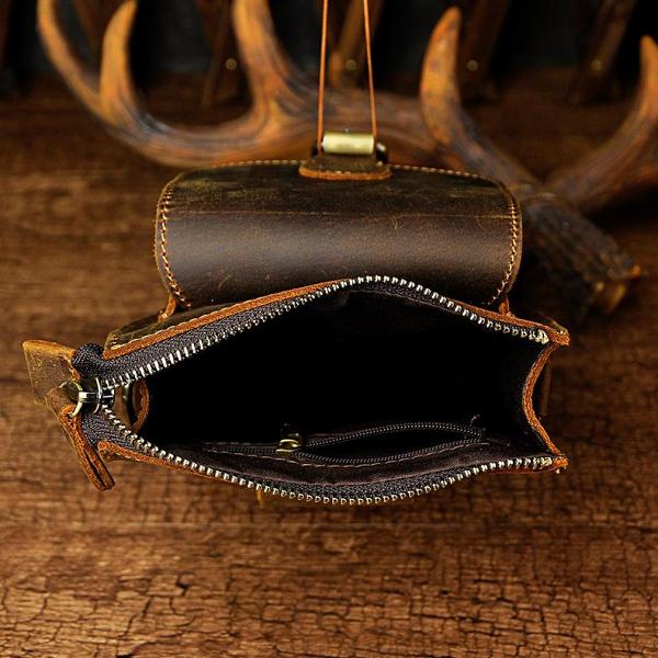 Leather Belt Pouch Mens Small Cases Waist Bag Hip Pack Belt Bag Fanny Pack Bumbag for Men