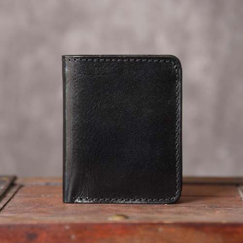 Handmade Leather Mens Cool Slim Leather Wallet Men Small Wallets Bifold for Men
