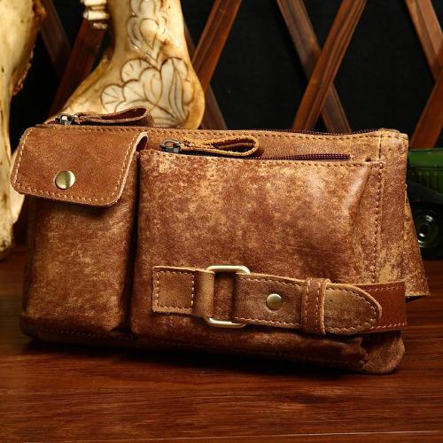 Vintage Leather Fanny Pack Mens Waist Bag Hip Pack Belt Bag for Men