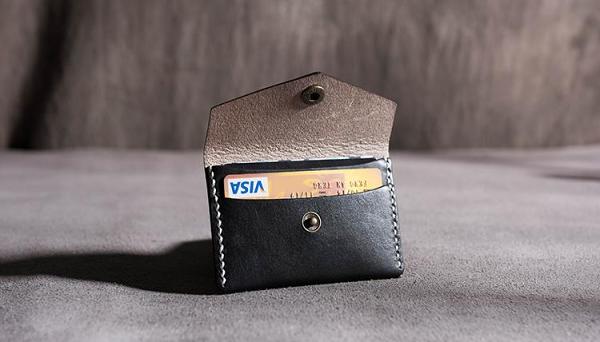 Handmade Leather Mens Cool Short Wallet Card Holder Small Card Slim Wallets for Men