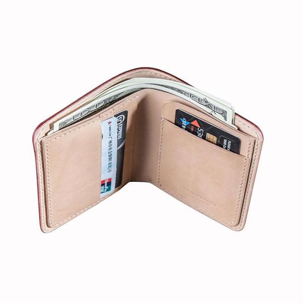 Vintage Handmade Leather Mens Small Wallet Bifold Wallet for Men