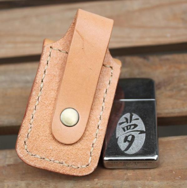 Cool Mens Leather Zippo Lighter Pouch with Loop Zippo lighter case with Clip