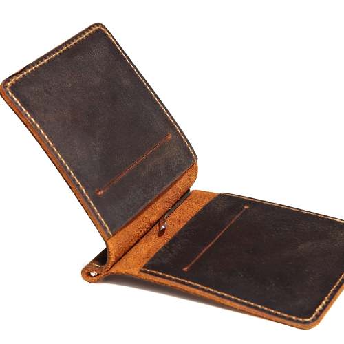 Trendy Leather Mens Small Bifold Wallet billfold Wallet Front Pocket Wallets Cardholder Wallets for Men