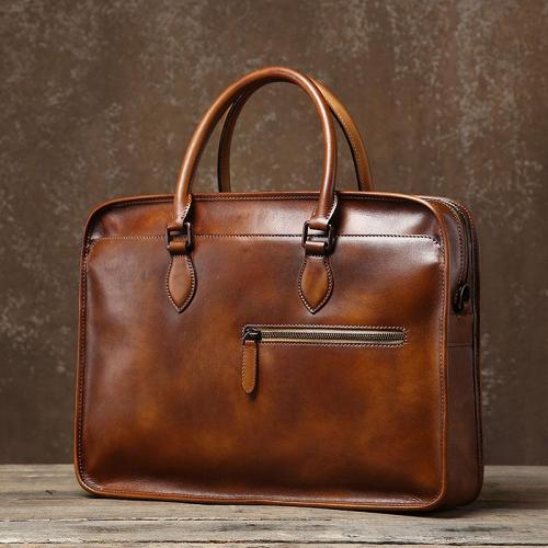 Handmade Leather Mens Cool Messenger Bag Briefcase Work Bag Business Bag Laptop Bag for men