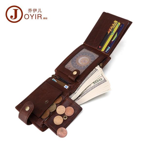 Small Trifold Leather Mens Wallet Brown Wallet Trifold Wallet Driver's License Wallet for Men