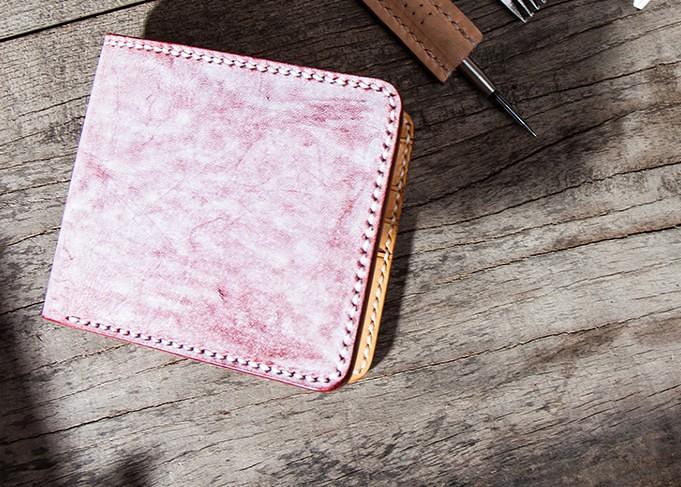 Handmade Vintage Leather Mens Small Wallet Bifold Wallet for Men