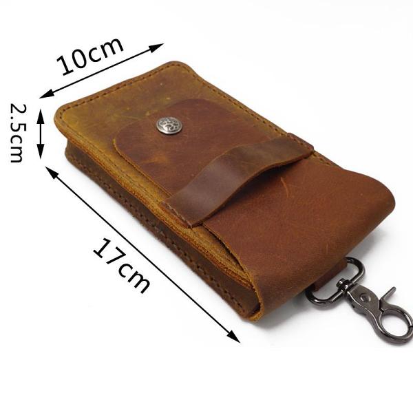 Handmade Black LEATHER MEN Belt Pouch Black Waist BAG Slim Belt Bag FOR MEN