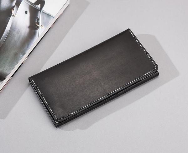 Handmade Leather Mens Clutch Wallet Cool Leather Wallet Long Phone Wallets for Men