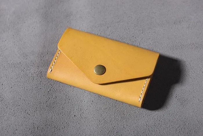 Handmade Leather Mens Cool Short Wallet Card Holder Small Card Slim Wallets for Men