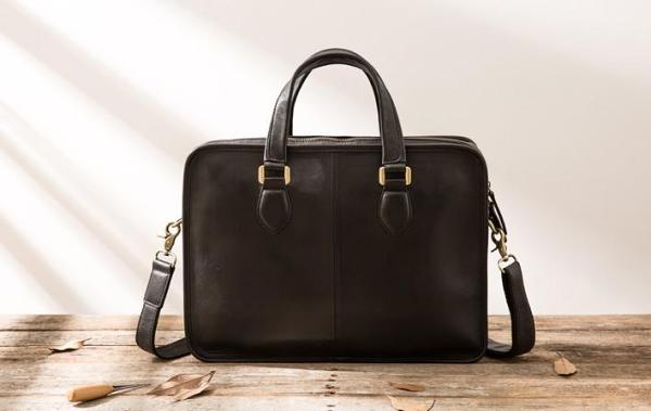 Coffee Leather Mens Briefcase Work Bag Laptop Bag Business Bag for Men