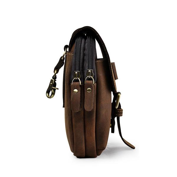 Leather Belt Pouch Mens Small Cases Waist Bag Hip Pack Belt Bag Fanny Pack Bumbag for Men