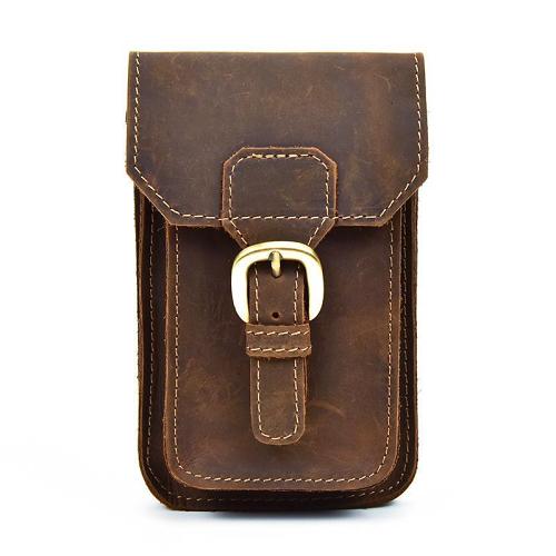 MEN LEATHER Belt Pouch WAIST BAG HIP PACK BELT BAG CELL PHONE HOLSTERS