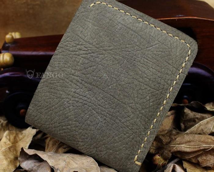 Handmade Leather Mens Cool Slim Leather Wallet Men billfold Wallets Bifold for Men