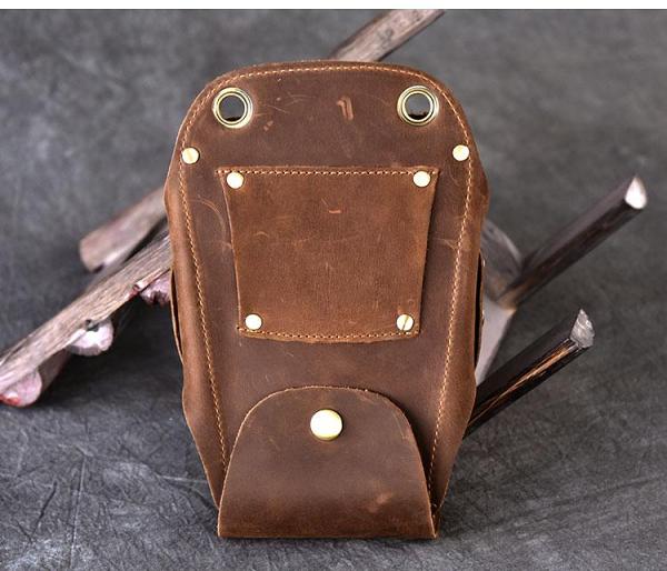 Vintage Leather Belt Pouch Men Hairstylist Tool barber pouch scissor case