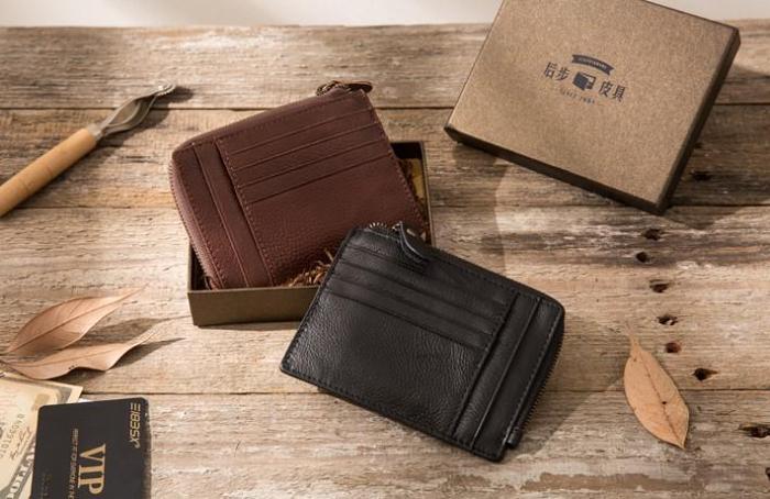 Leather Mens Slim Card Holder Front Pocket Wallets Card Wallets for Men