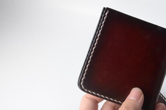 Handmade Leather Minimalist Mens Cool Slim Leather Wallet Men billfold Wallets Bifold for Men