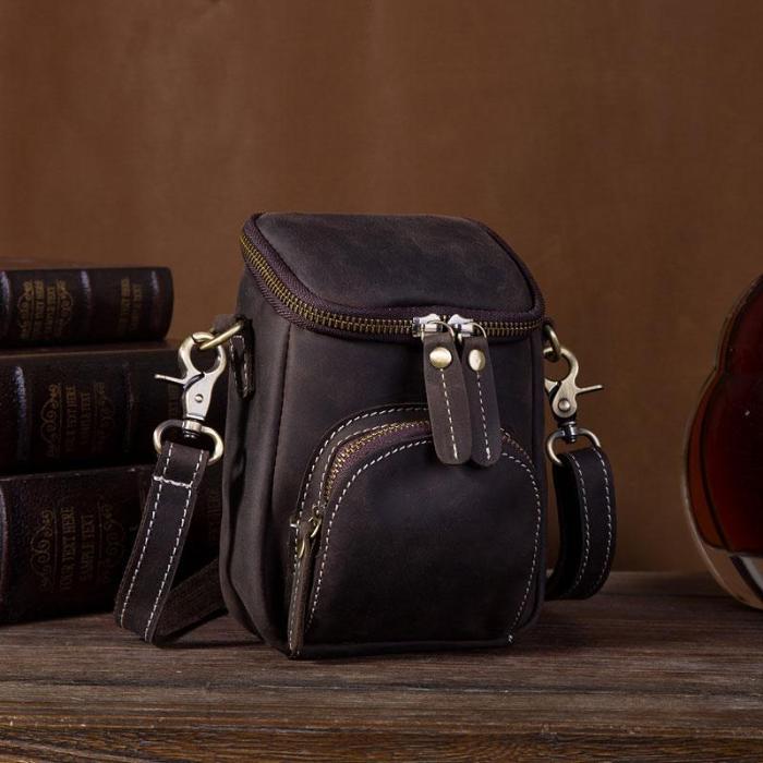 Vintage Leather Belt Pouch for Men Waist Bags BELT BAGs Shoulder Bags For Men
