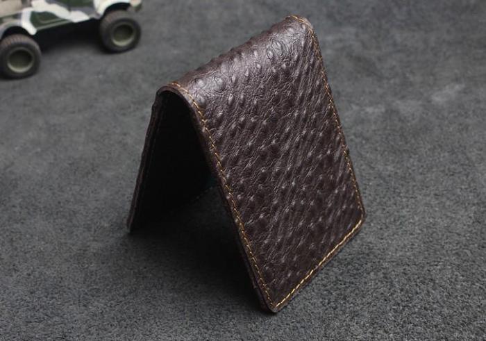 Handmade Leather Mens License Wallets Cool Short Wallet Card Holder Small Card Slim Wallets for Men