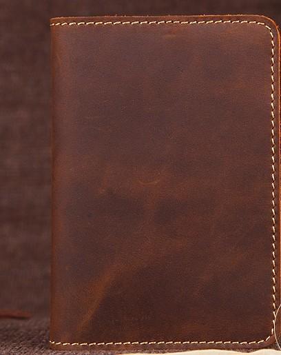Mens Slim Leather Passport Wallet Bifold Long Passport Wallet Travel Wallet For Men