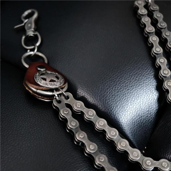Cool Men's Silver Double Bike Chain Pants Chain Punk Biker Wallet Chain For Men