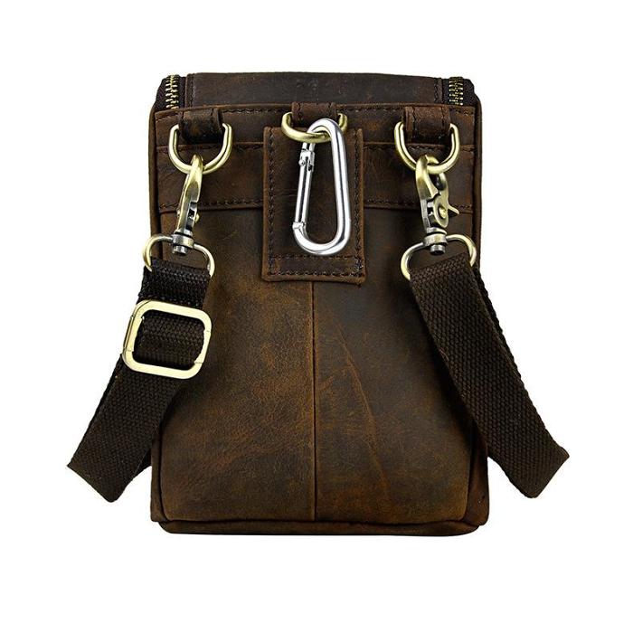 Leather Belt Pouch Mens Small Cases Waist Bag Hip Pack Belt Bag Fanny Pack Bumbag for Men