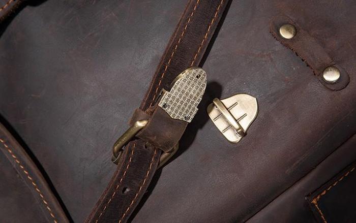 Coffee Cool Mens Leather Hiking Backpack Large Travel Backpack Leather Backpack for Men