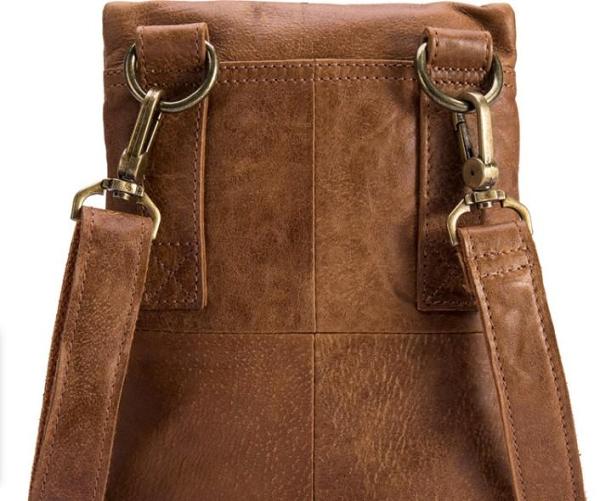 Cool Brown Leather Mens Small Shoulder Bag Belt Pouch Belt Bag For Men