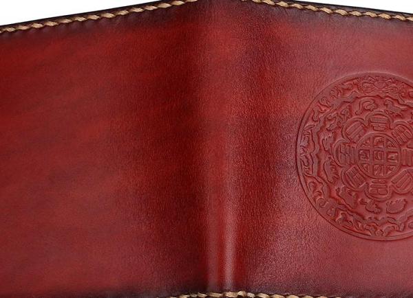 Handmade Leather Tooled Mens billfold Wallet Cool Leather Wallet Slim Wallet for Men