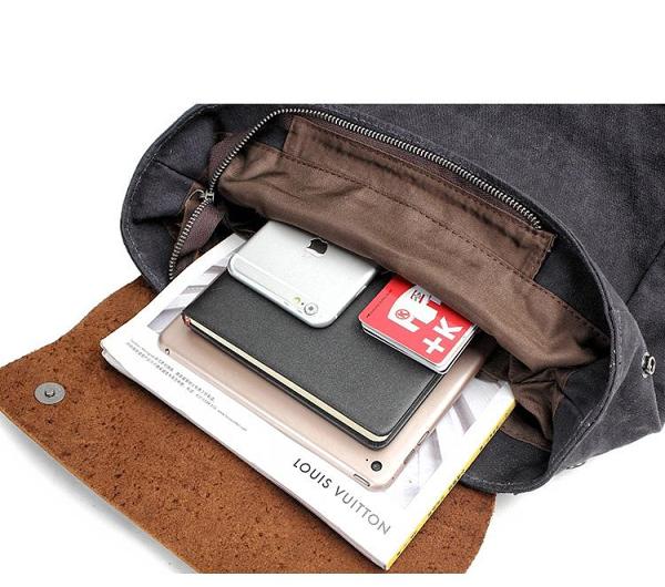 Cool Canvas Leather Mens Womens White Small College Computer Backpack Green Travel Backpack for Men