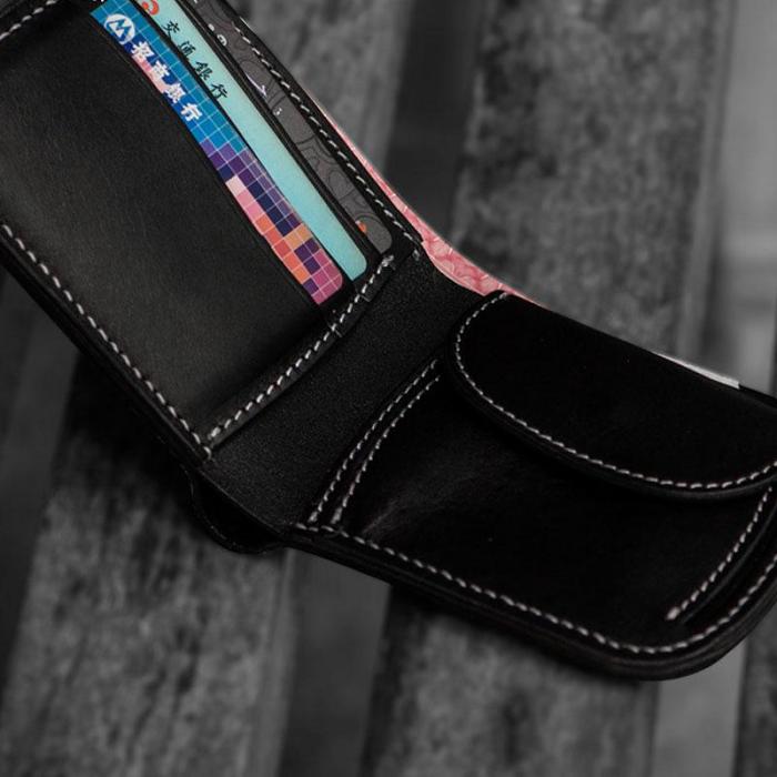 Handmade Leather Boa Skin Tooled Mens billfold Wallet Cool Slim Wallet Biker Wallet for Men