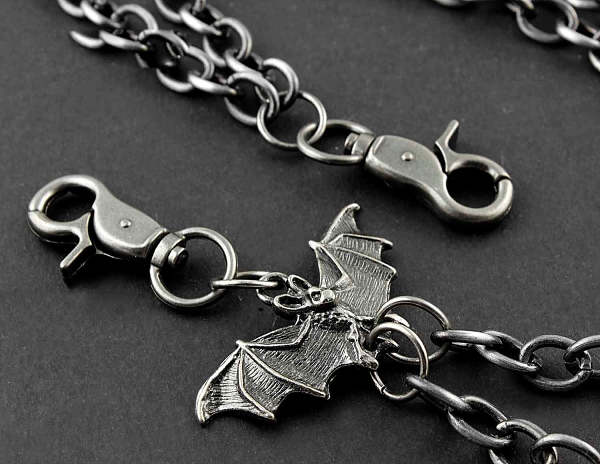 Solid Stainless Steel Bat Wallet Chain Cool Punk Rock Biker Trucker Wallet Chain Trucker Wallet Chain for Men