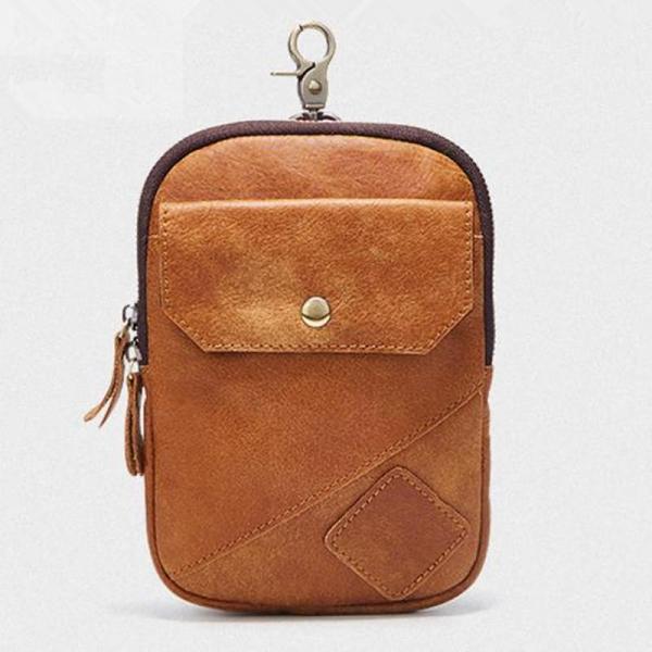 Leather Belt Pouch Mens Waist Bag Shoulder Bag for Men