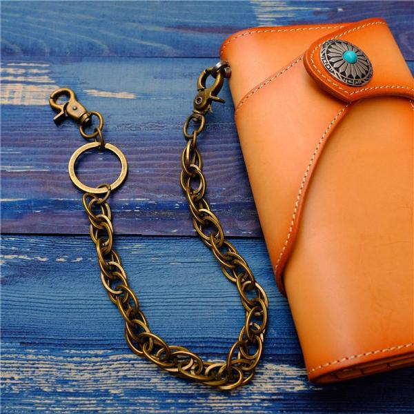 Cool Men's Brass Pants Chain Punk Fashion Gold Wallet Chains For Men