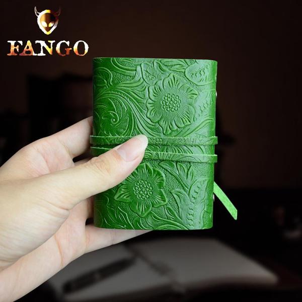 Handmade Leather Floral Mens Cool Short Wallet Card Holder Small Card Slim Wallets for Men