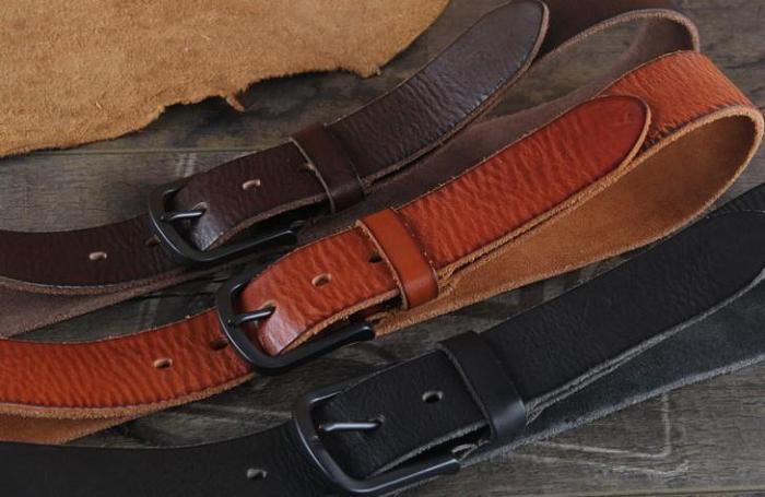 Genuine Leather Punk Rock Biker Trucker Mens Belt Men Black Coffee Belt for Men