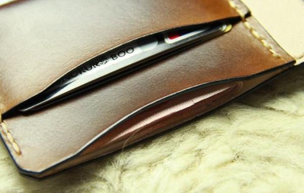 Coffee Vintage Leather Mens Slim Small Wallet Leather Bifold Wallets for Men