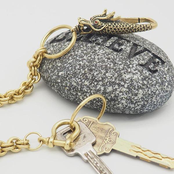 Cool Brass Dragon Punk 19'' Wallet Chain Pants Chain Trucker Jeans Chain Jean Chain for Men