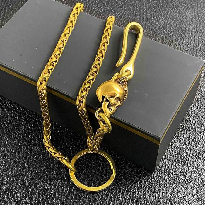 Cool Brass 18 Mens Lizard Skull Key Chain Pants Chain Wallet Chain Motorcycle Wallet Chain for Men